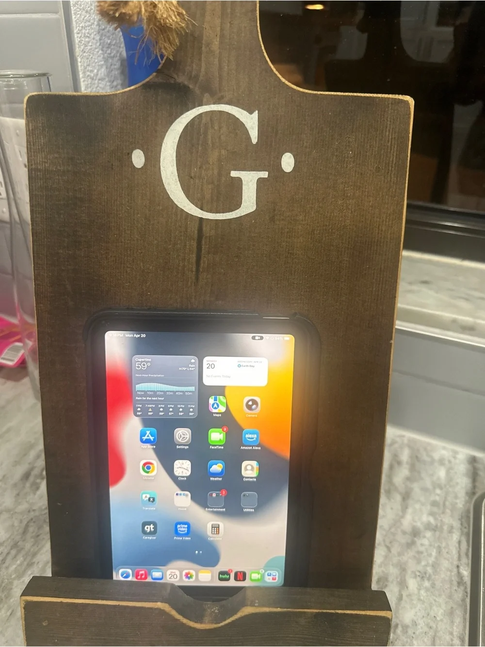 Monogram 'G' Dark Wood Cookbook/Tablet Stand
